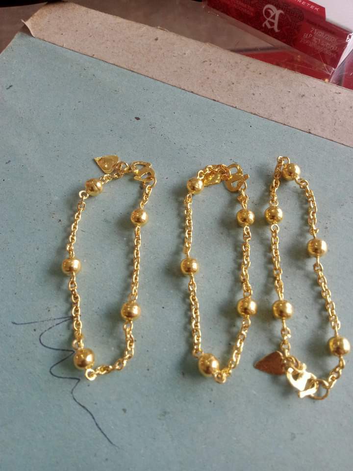 Gelang perak sepuh kuning